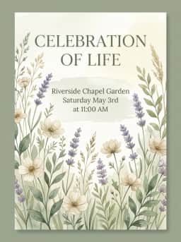 Celebration of Life invitation template