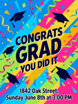 Graduations invitation template